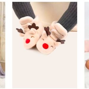 Baby Christmas reindeer slipper boots